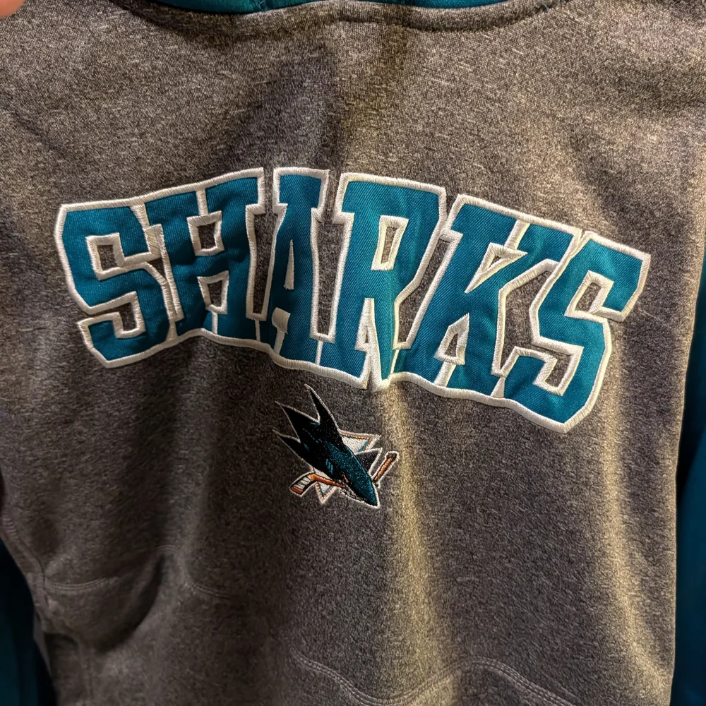 NHL San Jose Sharks Teal and Gray Hoodie Large - Picture 9 of 13